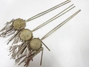 アンティーク　彫金　びらびら簪　3本セット